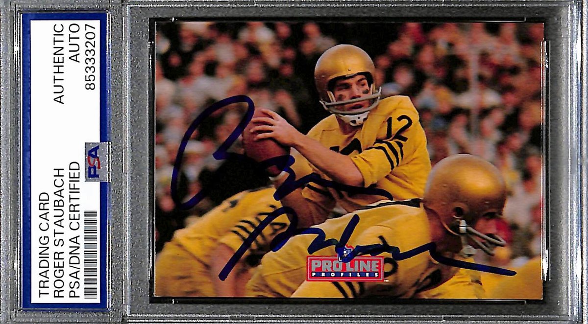 Roger Staubach HOF Signed/Auto 1992 Pro Line Profiles #2 Navy Cowboys PSA 190931
