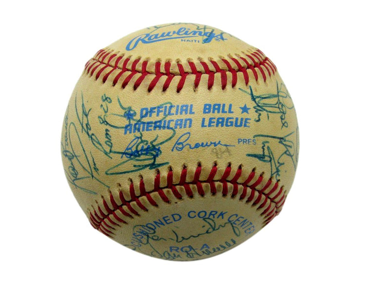1984 Yankees OAL Team Signed Baseball (24) Mattingly (Rookie) Berra HOF 192208
