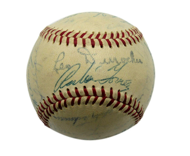 1955 Giants ONL Team Signed Baseball (22) Willie Mays Wilhelm HOFers JSA 192211