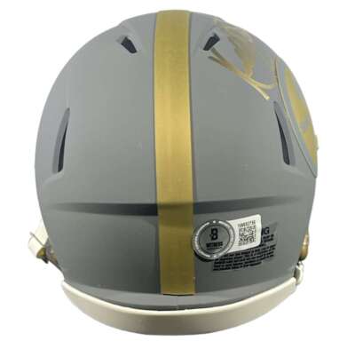Kordell Stewart Signed Pittsburgh Steelers Slate Mini Helmet w/ Slash BAS COA