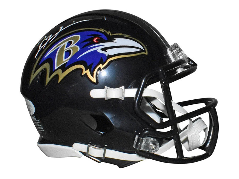 Ray Lewis Autographed Baltimore Ravens Speed Mini Football Helmet (JSA)