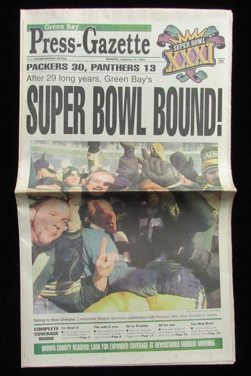 Packers Green Bay Press-Gazette Newspaper NFC and Super Bowl Champs 1997 185385