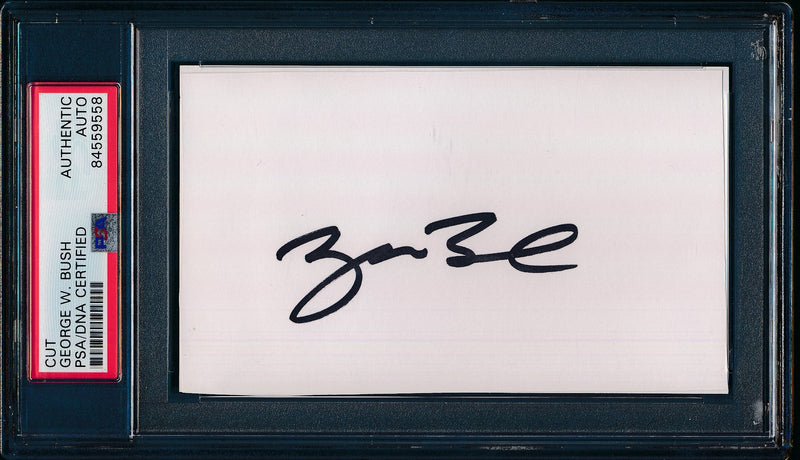 George W. Bush Signed 3x5 Index Card Former President PSA/DNA 184892