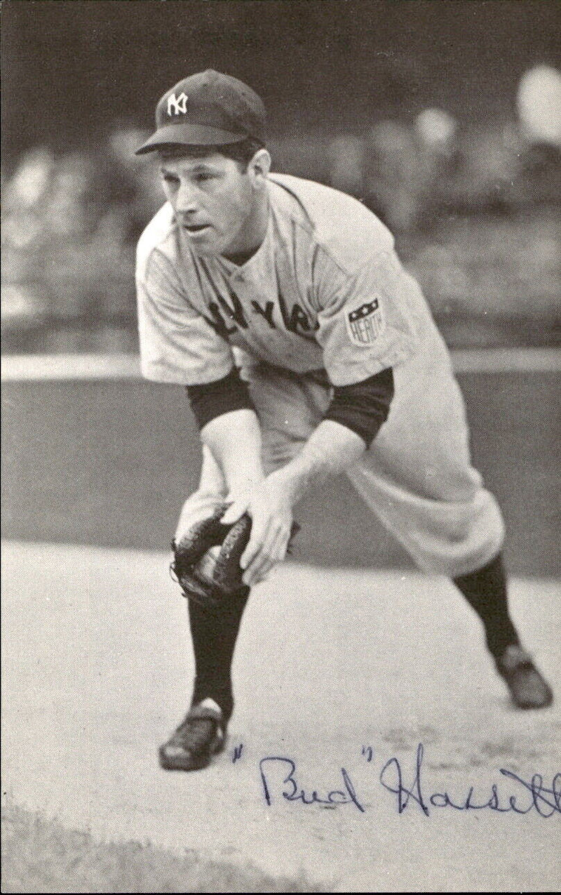 Bud Hassett New York Yankees d. 1997 Signed/Auto 3x5  Photo 178440