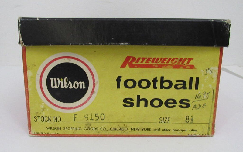 Pair of Vintage Wilson Riteweight Black Football Cleats Size 8.5  NIB 182902