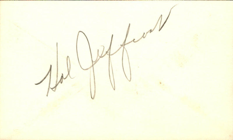 Hal Jeffcoat Cubs/Reds/Cards d.2007 Signed/Autographed 3x5 Index Card 162502