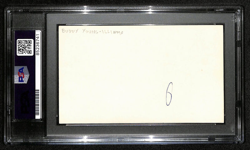 Buddy Young Signed/Inscribed 3x5 Index Card Baltimore Colts PSA/DNA 189020