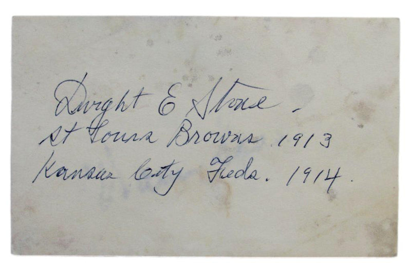 Dwight Stone 1913 St. Louis Browns Autographed/Signed 3x5 Index Card