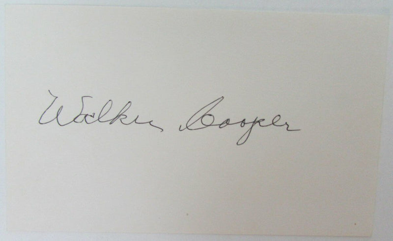 Walker Cooper St. Louis Cardinals 8X All Star Signed Index Card d.1991 149647