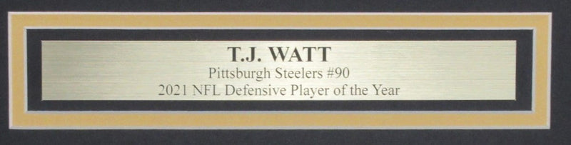 T.J. Watt Signed 16x20 Photo Pittsburgh Steelers Framed Beckett 186183