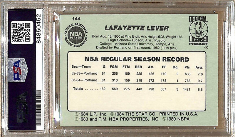 1984-85 Star Company #144 Lafayette Fat Lever Nuggets Signed Card PSA/DNA 179112