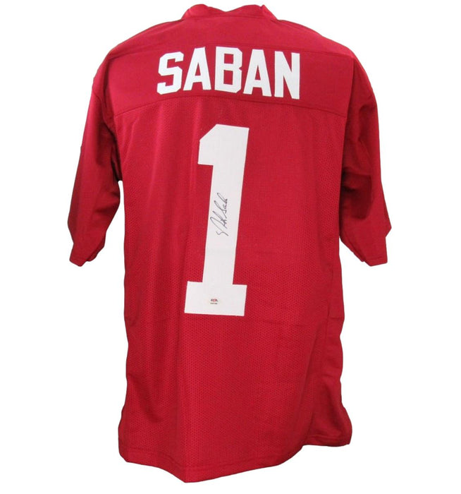 Nick Saban Alabama Autographed Football Jersey  PSA/DNA 192674