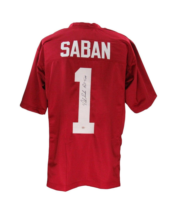 Nick Saban Alabama Autographed Football Jersey  PSA/DNA 192675
