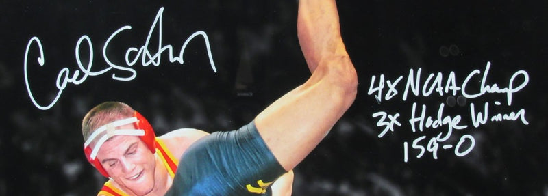 Cael Sanderson Signed/Inscribed 16x20 Photo Framed Iowa State Wrestling JSA 2698