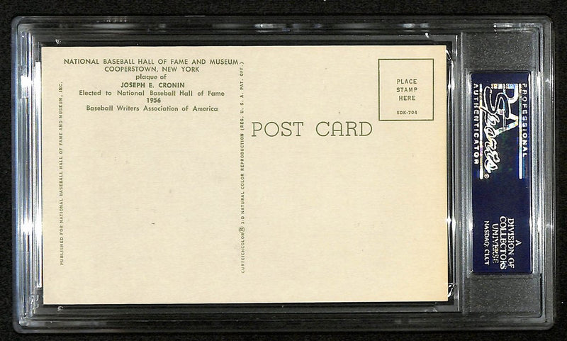 Joe Cronin Signed/Auto Hall of Fame Postcard Boston Red Sox PSA/DNA 193633