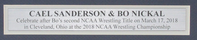 Bo Nickal/Cael Sanderson Penn State Wrestling Signed 11x14 Photo Framed JSA 2706