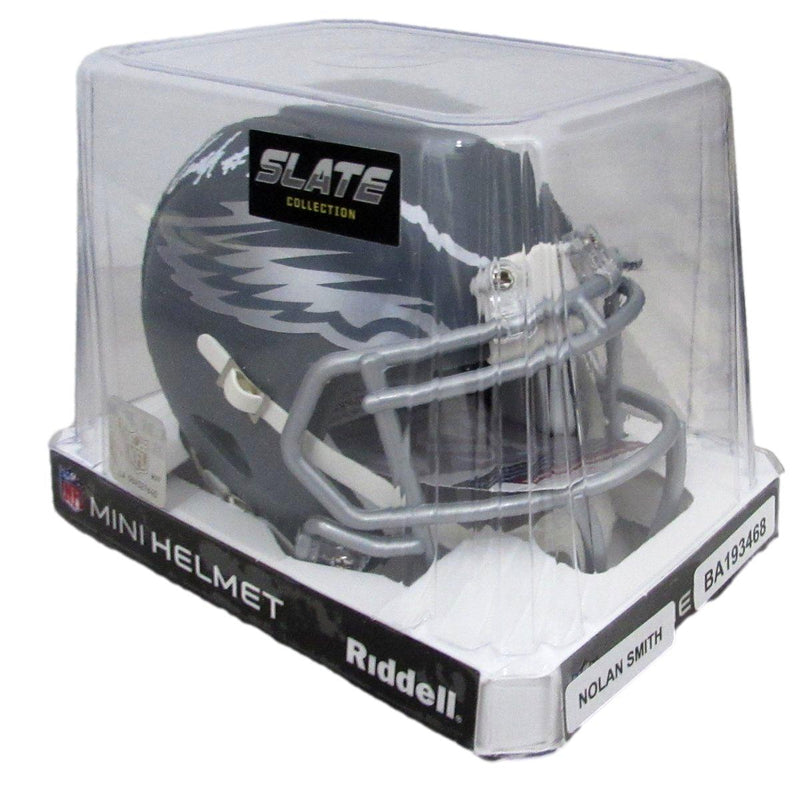 Nolan Smith Signed/Auto Slate Mini Football Helmet Eagles JSA 193468