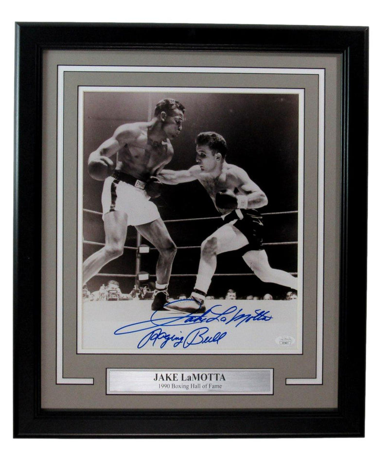 Jake LaMotta Signed/Inscribed "Raging Bull" 11x14 Photo Framed JSA 192708