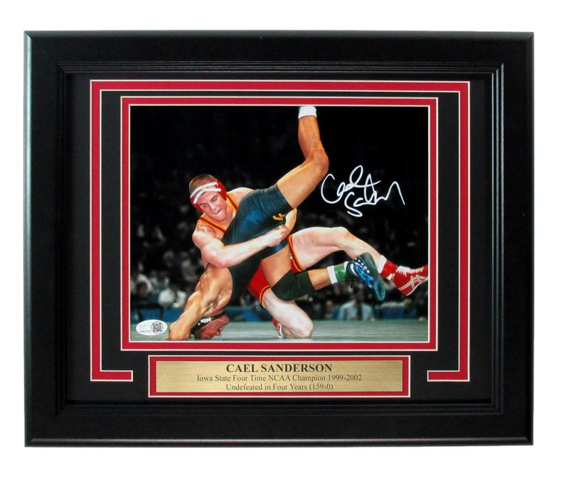 Cael Sanderson Iowa State Wrestling Signed/Auto 8x10 Photo Framed JSA 192710