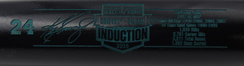 Ken Griffey Jr. HOF Black Cooperstown Bat with Stats Mariners UNSIGNED 192633