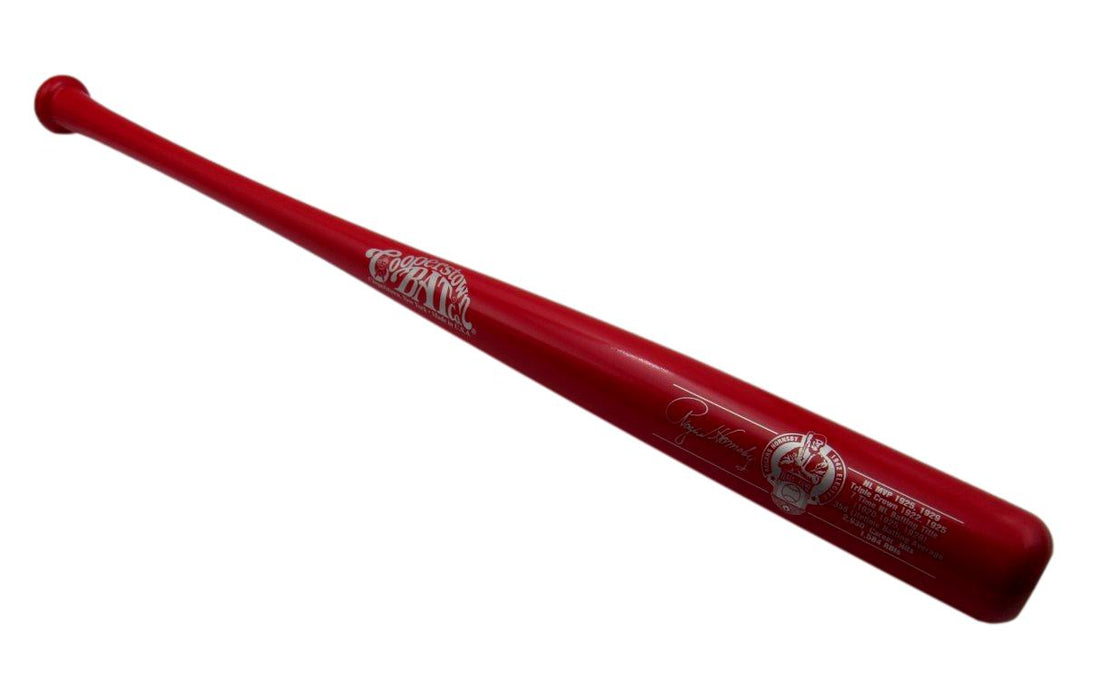 Rogers Hornsby HOF Red Cooperstown Bat with Stats Cardinals UNSIGNED 192637