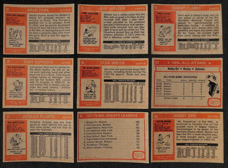 1972-73 Topps Hockey Cards Complete Set (1-176) Bobby Orr/Guy Lafleur 193614