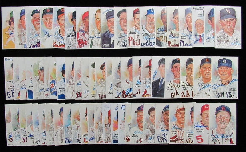 Perez Steele HOF Postcard Complete Set in Binder w/ (65) Signed Mantle +   193910