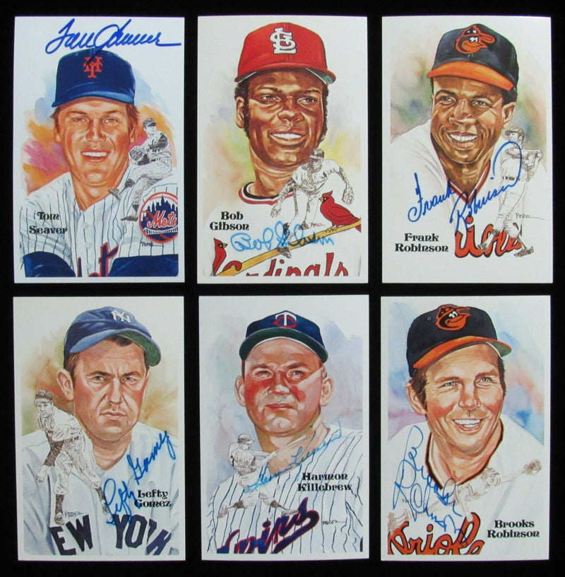 Perez Steele HOF Postcard Complete Set in Binder w/ (65) Signed Mantle +   193910