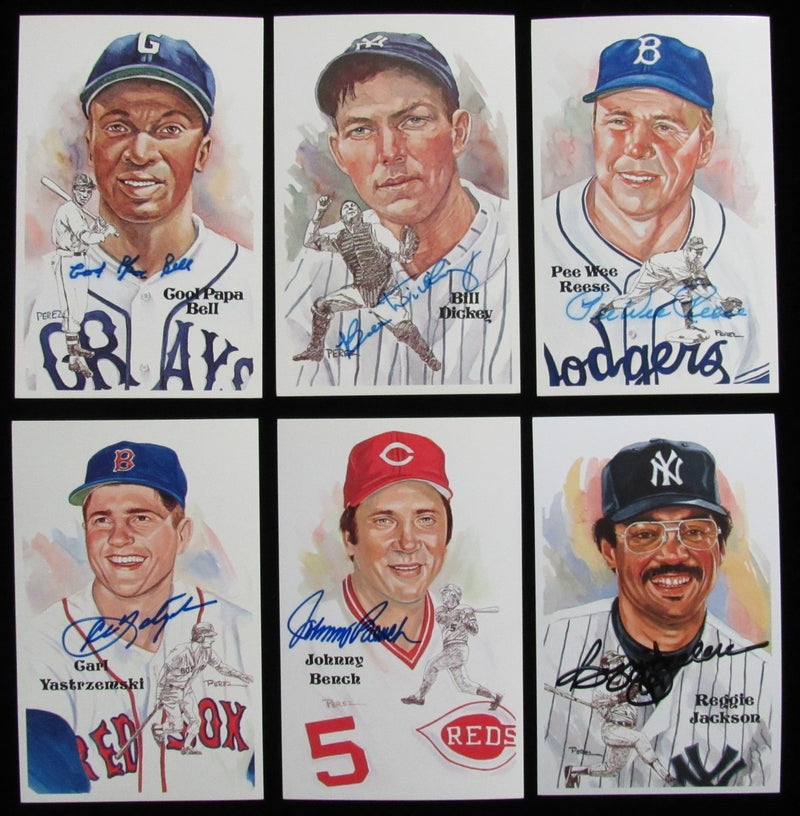 Perez Steele HOF Postcard Complete Set in Binder w/ (65) Signed Mantle +   193910
