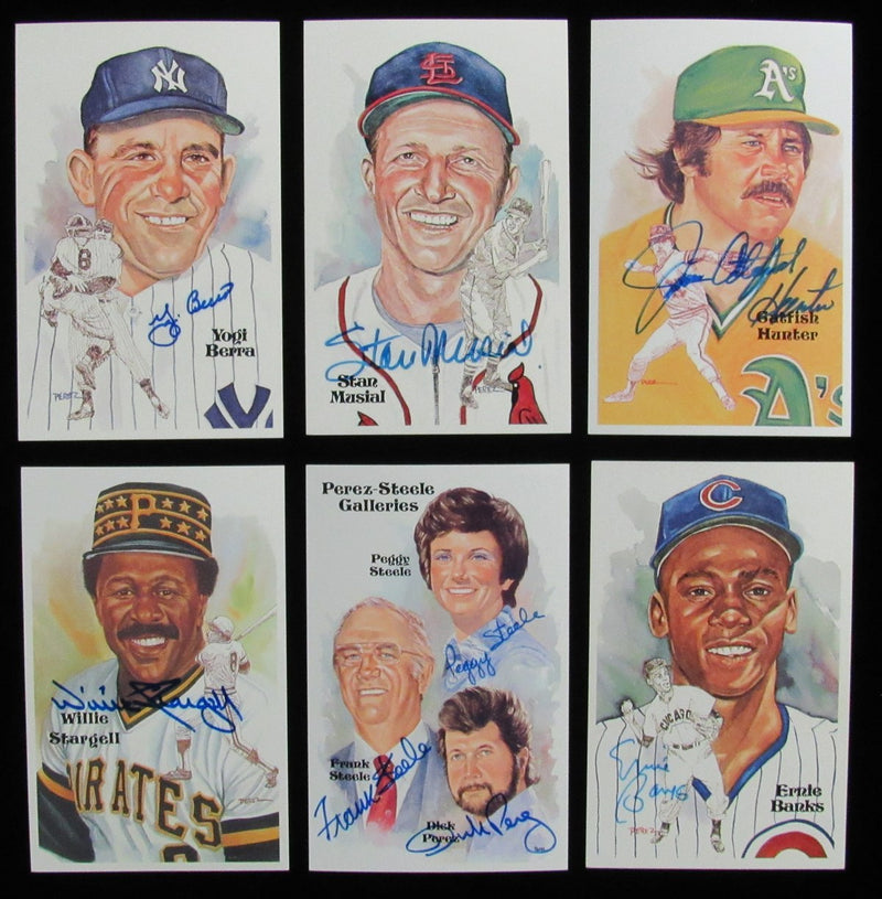 Perez Steele HOF Postcard Complete Set in Binder w/ (65) Signed Mantle +   193910