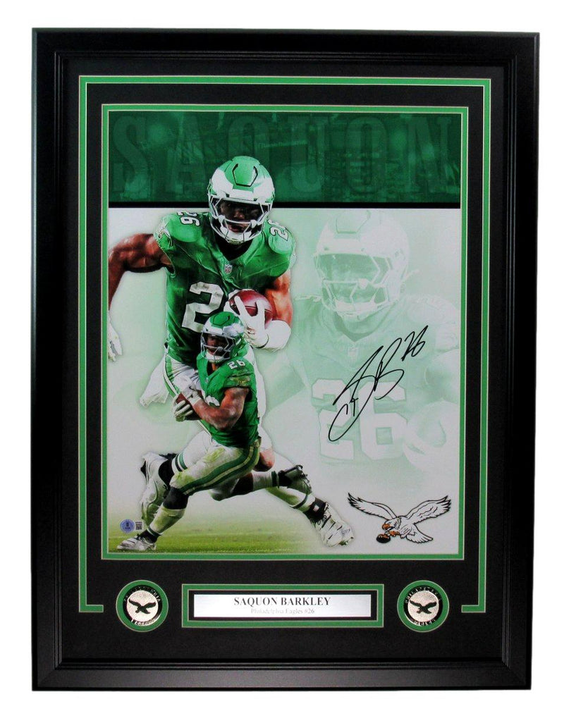 Saquon Barkley Signed/Auto 16x20 Photo Philadelphia Eagles Framed Beckett 193912