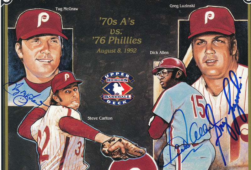 1992 Upper Deck Multi-Signed by 5 Philadelphia Phillies 8x10 Print 193539