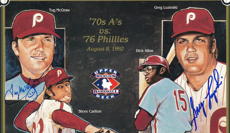 1992 Upper Deck Signed by 3 Phillies 8x10 Print McGraw Luzinski Bowa 193541