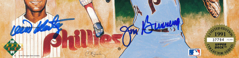 1991 Upper Deck Multi-Signed by 4 Philadelphia Phillies 8x10 Print 193544
