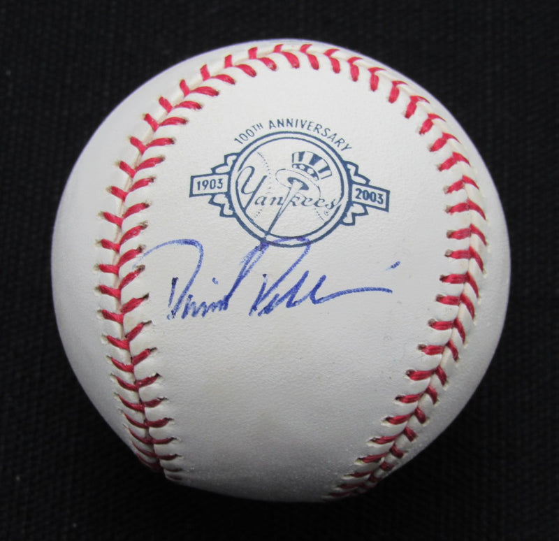 David Dellucci Signed/Auto OML Yankees 100th Anniversary Baseball JSA 186638