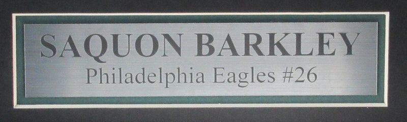 Saquon Barkley Signed/Auto Eagles Green Football Jersey Framed Beckett 193924