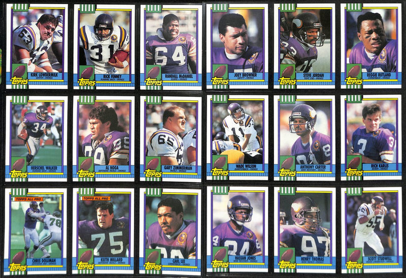 1990 TOPPS Football Minnesota Vikings Team Set (21) Cards 189284