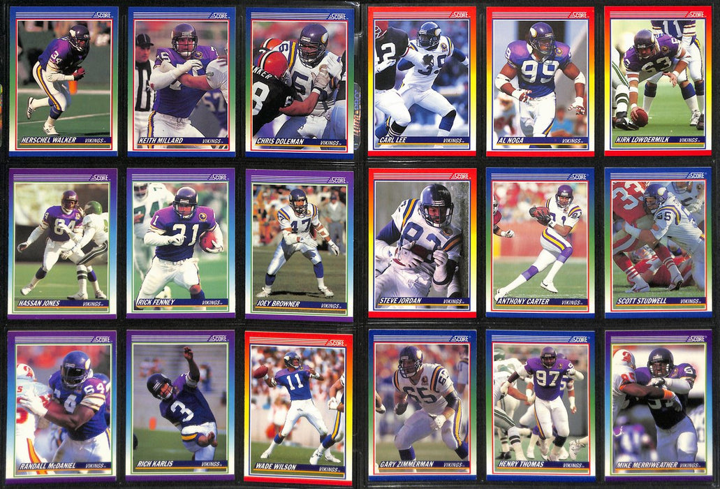1990 SCORE Football Minnesota Vikings Team Set (27) Cards 189286