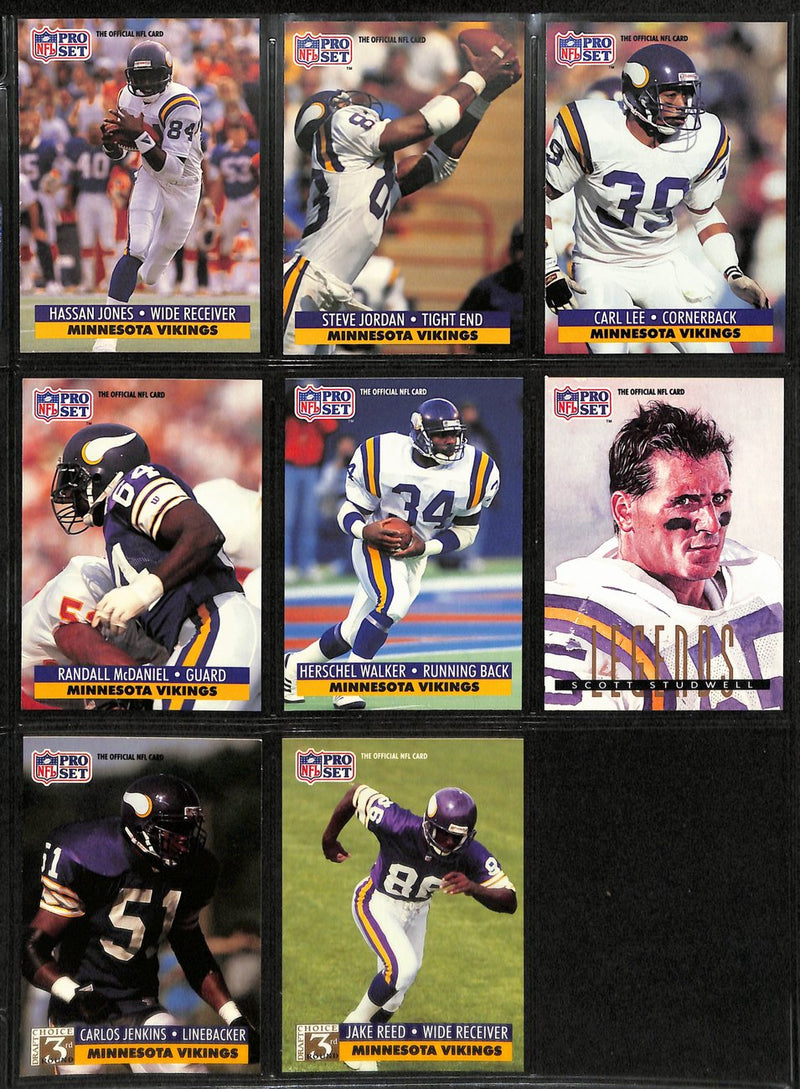 1991 Pro Set Football Minnesota Vikings Team Set (26) Cards 189288