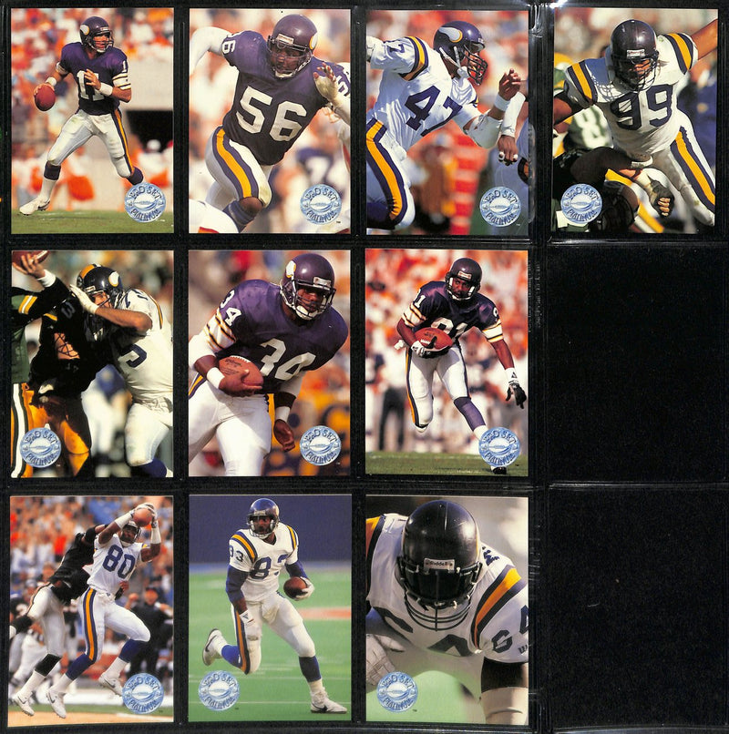 1991 Pro Set Platinum Football Minnesota Vikings Team Set (10) Cards 189289