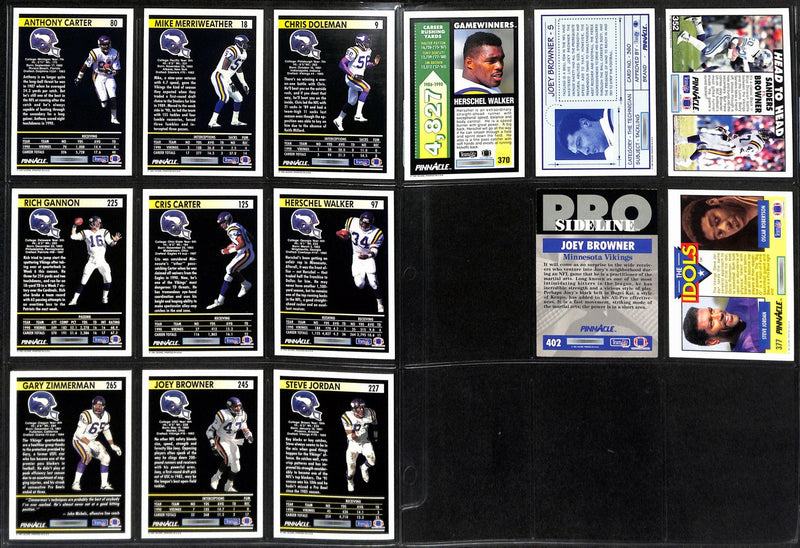 1991 Pinnacle Football Minnesota Vikings Team Set (14) Cards 189292