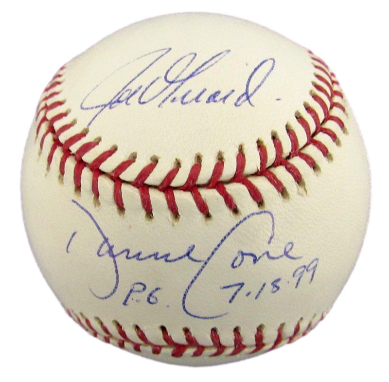 David Cone/Joe Girardi Dual-Signed/Insc OML Baseball Perfect Game Steiner 192726