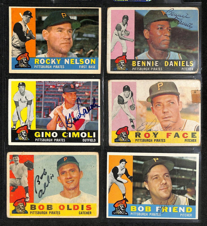 Lot of (6) Signed/Auto Vintage 1960 TOPPS Baseball Cards Pirates 189385