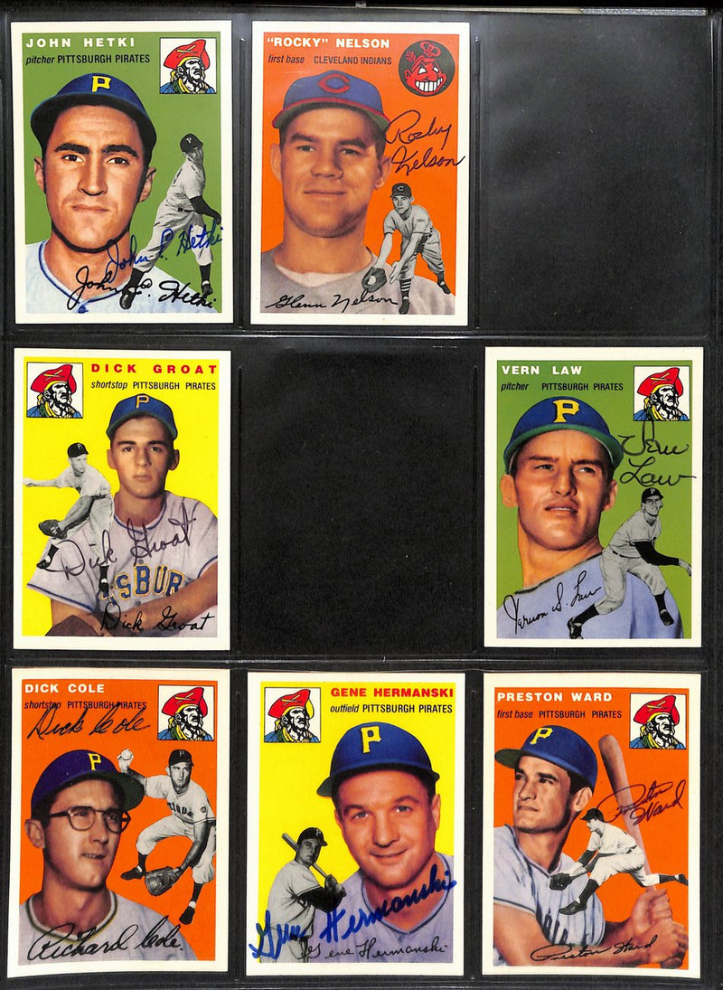 Lot of (7) Signed/Auto Reprint 1954 TOPPS Archives Baseball Cards Pirates 189386