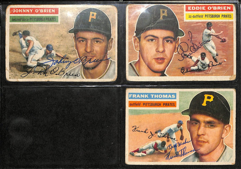 Lot of (3) Signed/Autographed Vintage 1956 TOPPS Baseball Cards Pirates 189390