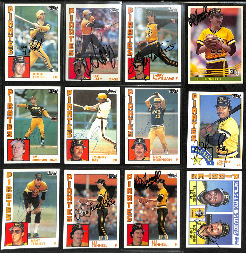 Lot of (12) Signed/Auto 1984 TOPPS Baseball Cards Pittsburgh Pirates 189395