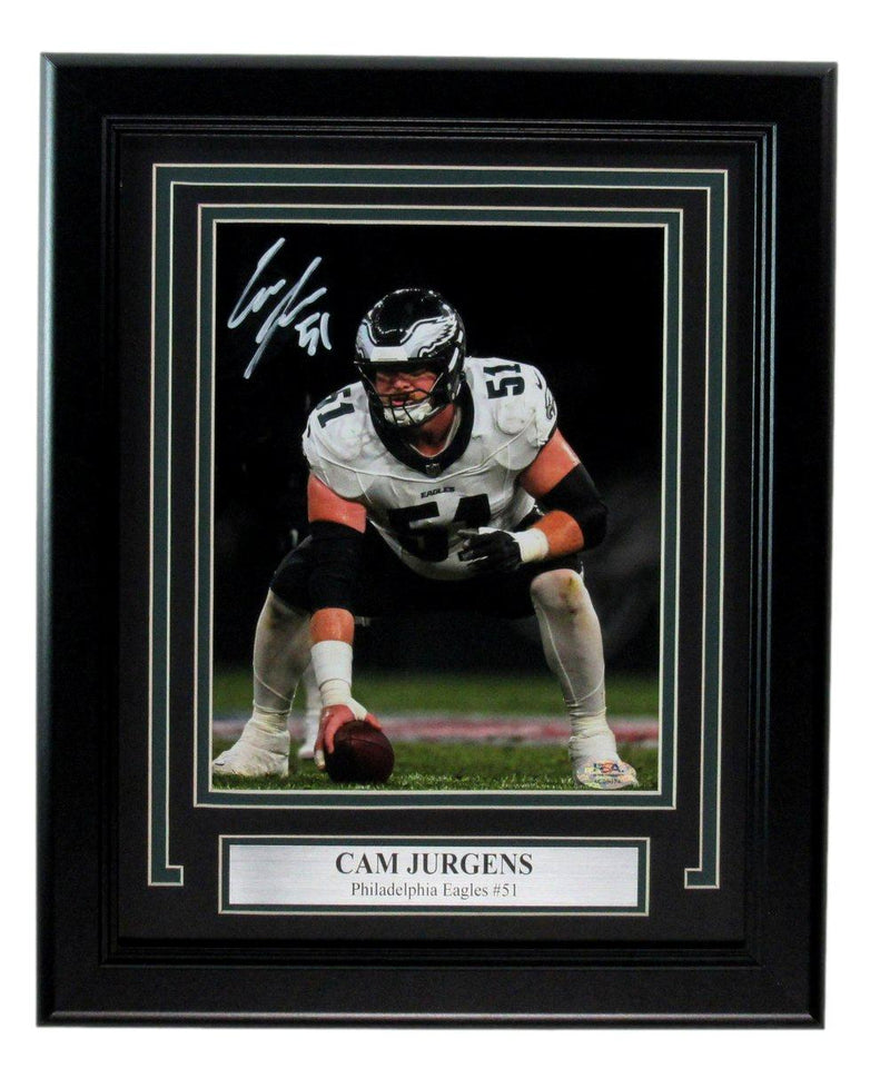 Cam Jurgens Autographed 8x10 Photo Framed Philadelphia Eagles PSA/DNA 193989