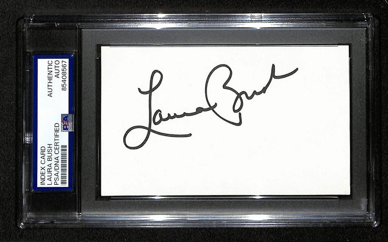 Laura Bush Signed/Autographed 3x5 Index Card 1st Lady PSA/DNA 194206