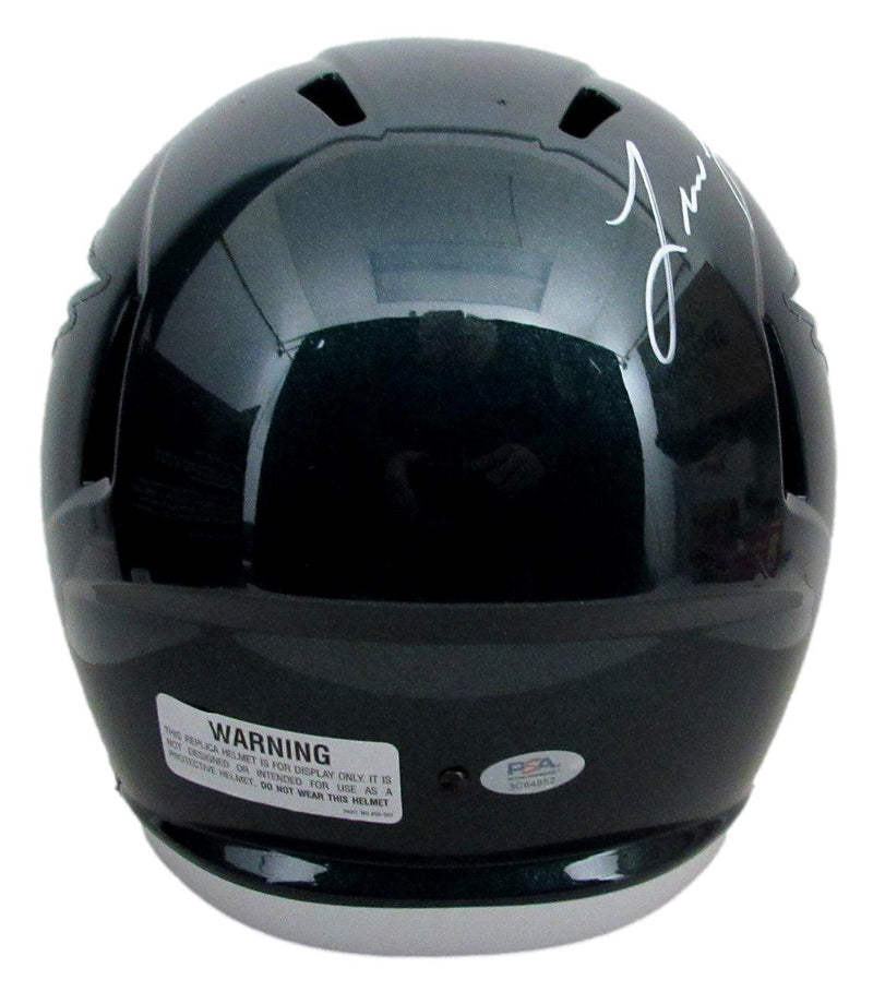 Lane Johnson Signed Green Full Size Speed Replica Helmet Eagles PSA/DNA 193552
