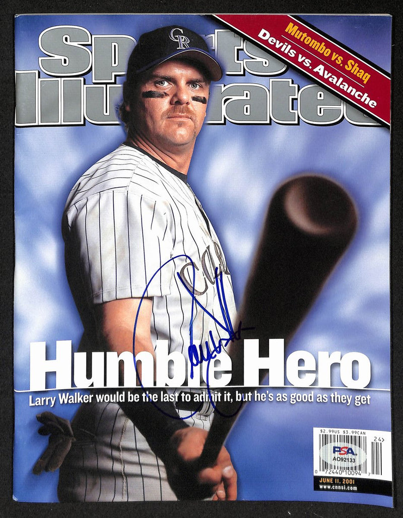 Larry Walker Signed 6/11/2001 Sports Illustrated Magazine NOLABEL PSA/DNA 193689